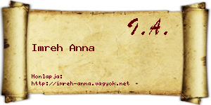 Imreh Anna névjegykártya